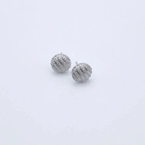 Round Silver Stud Earrings | Statement Earrings | Classic Jewelry